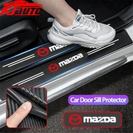 Mazda Car Door Sill Protector Anti-Scratch Door Threshold Mat Scuff Plate Auto Door Pedal Guard Stic