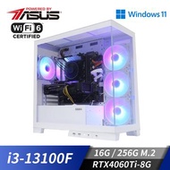 華碩平台[境界戰神]i3四核Win11獨顯SSD電腦(i3-13100F/16G/RTX 4060 Ti/256G_M2) 境界戰神