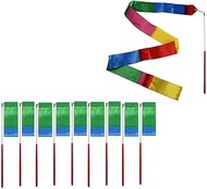 2M Dancer Ribbons Streamers Rhythmic Gymnastics Ribbon Wands Rods for Children Art Dances, Baton Twi