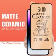 ☺ART☺ 【Never Break】 Full Matte Tempered Glass 9D Flexible Anti-Fingerprint Screen For IPhone 11 12 13 14 15 Pro Max 14 Plus XR X XS Max