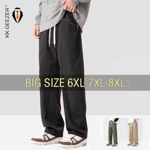 Pants Men Jogger Sweatpants Trousers Oversize 6XL 7XL 8XL Black Plus Size Loose Streetwear Hoodies B