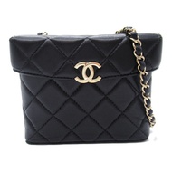 CHANEL Chain Vanity 單肩斜背包 小羊皮 黑色 SHW 二手 COCO