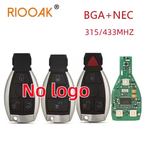 No logo 2/3/4 Buttons Remote Smart Car Key 315/433MHz BGA Style for MB Mercedes BENZ C E S Supports 