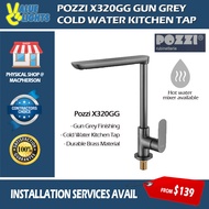 Pozzi Gun Grey X320GG Kitchen Sink Tap X920GG Mixer Tap Hot &amp; Cold Water