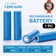 (1 PC) 18650 Rechargeable Battery Li-ion Lithium 3.7V 1200mAh / Bateri Boleh Cas