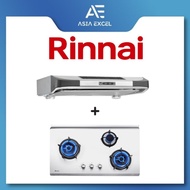 RINNAI RH-90ER 90CM SLIMLINE HOOD + RINNAI RB-93US 3 BURNER STAINLESS STEEL HYPER FLAME BUILT-IN HOB