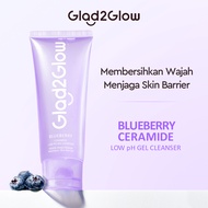 Glad2Glow Blueberry Ceramide Low Ph Cleanser Gel Face Wash 70 ml G2G Facial Wash Face Wash Sabun Cuc