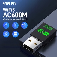 WIFI FIY Mini USB WiFi Adapter 600Mbps Realtek Driver Free WiFi Receiver Dual-band 2.4G 5G Wireless 