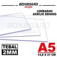 Clear Acrylic A5 Size/ Acrylic Sheet/ 2MM Thickness/ A5 2MM Acrylic/