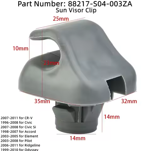 Gray Sun Visor Clip Holder For CR V Civic Odyssey Fits 2007 2011 CR V 1996 2008 Civic 2007 2008 Civi