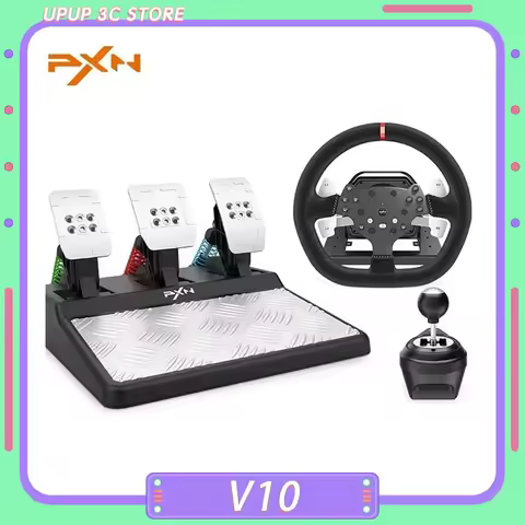 Pxn V10 Steering Wheel Original Gaming Controller Wired Force 900 Rotation Game Steering Wheel For P