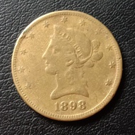 Koin Fake 1885 - 10 Dollars Liberty Amerika Tahun 1898