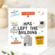 Funny Retirement Card, Congrats New Job, Left The Building, Funny Card For Colleague, Funny Office R