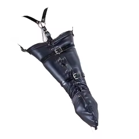 BDSM Binding Arm Binder,Behind Back Straight Jacket,Leather Armbinder Bondage Slave Lockable Glove H