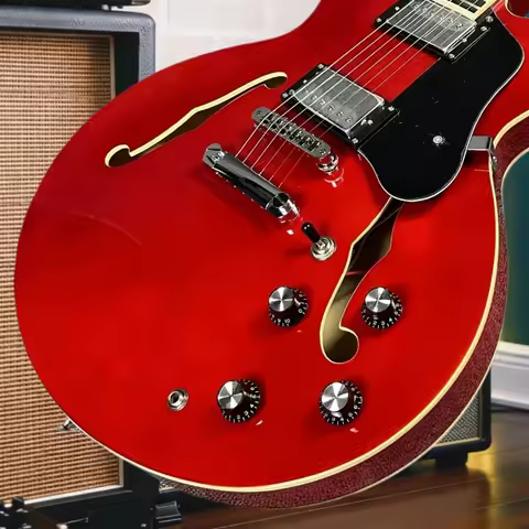 Cherry Red ES-335 Semi Hollow Electric Guitar Double Humbucker F Hole Jazz Blues Rock Electric Guita