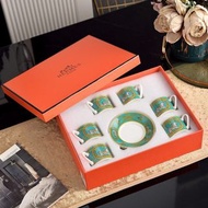 全新Hermès愛馬仕皇家紅色戰馬系列濃縮咖啡杯套裝