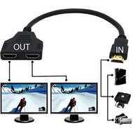 2 Way HDMI Splitter; 1 IN 2 OUT. Connect 2 Monitors or TV's. Dual HDMI Switch HDMI Splitter Cable