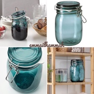 IKEA KORKEN jar with lid 1L green / balang kuih raya