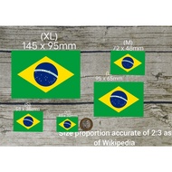 Waterproof Vinyl Glossy 🇧🇷 Brazil 🇧🇷 National Flag Sticker (Free Singpost Mailing) + FOC SG Mini Fla