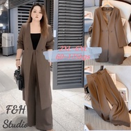 F&amp;H 3915-2XL-6XL Elegant Plus Size Women Clothes Suit Blazer And Pants Set
