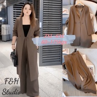 F&H 3915-2XL-6XL Elegant Plus Size Women Clothes Suit Blazer And Pants Set