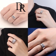 Raya cincin silver lelaki Adjustable cincin lelaki Fashion diamond Wedding And Engagement cincin per