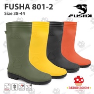 LOKAL HIJAU FUSHA 801 Green Black Yellow High Boots Anti-Slip Flexible Water Light Local Rubber Plan