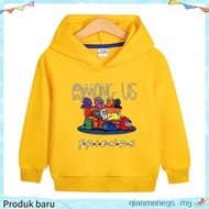 Among Us Cartoon Boys Girls Hooded Sweater Anak Sweater Game for Kids Cosplay Printed Costume