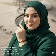 MACRAME BRACELET AMETHYS QUART STONE COMBINATION MG-HONEY