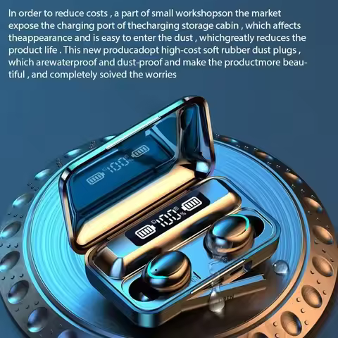 F9 Wireless Earphones LED Dislpaly Binaural TWS Wireless Bluetooth Headset Waterproof Noise Reductio