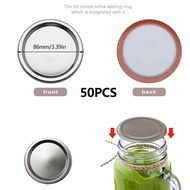 Mason Jar Lids Regular Mouth Canning Lids Silver Reusable Metal Canning Jar Lids Leak-proof Split-Ty