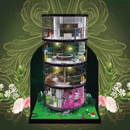 Compatible with Lego Yuxing Street View Lighting Version Glass Transparent Tower House Villa Assembl