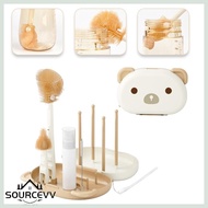 SOURCE 6 in 1 Baby Bottle Cleaner Milk Bottle Cleaning Brush Straw Nipple Brush Set Feeding Bottle C