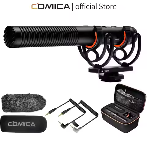 COMICA VM20 Shotgun Microphone Professional Super Cardioid Microphone with Shock Mount Camera Microp