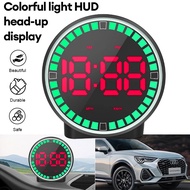 7-Color HUD Light Windshield Display Speedometer Time and Direction Display Car Switch KM/H-MPH