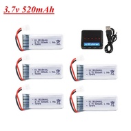3.7v Lipo Battery for Hubsan H107P 801844 3.7V 520mAh 25c Battery + USB Charger Set for H107P RC Cam