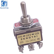 [Gazechimp] Toggle Switch, 3PDT On/Off/On 3 Position 6 Pins Momentary, AC 250V 15A