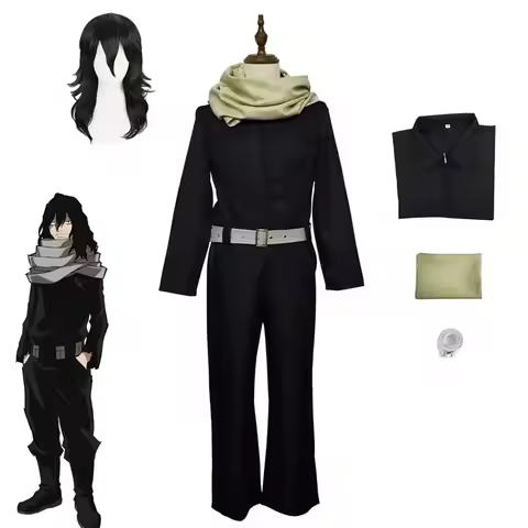 Aizawa Shouta Cosplay Costume Anime-style Outfits Wig Jumpsuit Scarf Belt Uniform Suits for Carnival