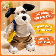 Cute Shy Pirate Dog Plush, Soft Dalmatian Dog Makes a Comfort Doll