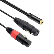 MEIRIYFA Dual XLR to 1/8 Female Adapter, Balanced Mini-Jack(3.5mm) to Microphone Cable, 3.5mm Stereo