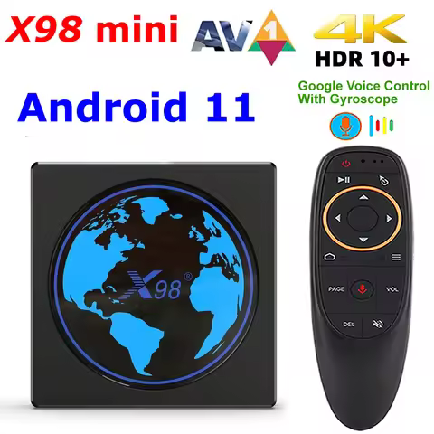 X98 mini Android 11 TV Box Amlogic S905W2 4G RAM 64GB ROM Set Top Box 5G Dual WIFI AV1 HDR 10+ BT 4K