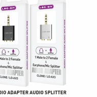 Log-on Audio Splitter Earphone & Microphone LO-AX5 Male to 2 Female - White