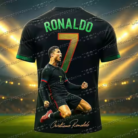 Football Jersey 3d Printed NO.7 Ronaldo Men's Training Women's Sports Breathable Short Sleeve Sport 