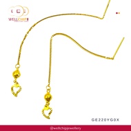 WELL CHIP Drop Earring - 916 Gold/Anting Jatuh - 916 Emas