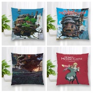 （ALL IN STOCK XZX）High quality customized Howl's Move Castle square pillowcase zippered bedroom home pillowcase 20X20cm 35X35cm 40x40cm   (Double sided printing with free customization of patterns)