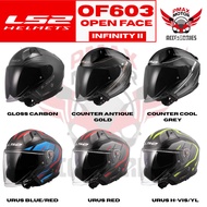LS2 HELMET OF603 INFINITY II CARBON HELMET OPEN FACE HELMETS DOUBLE VISOR