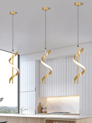 1入旋轉鐵藝幾何吊燈吊飾,配有顏色變換燈條和螺絲套裝,適用於臥室床頭