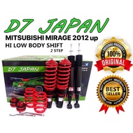 D7 JAPAN Mitsubishi Mirage 2012+ Adjustable Suspension / Coilover HI LOW BODY SHIFT ABSORBER + SPRIN