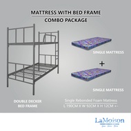 Lamoison  SET Bed Frame With Mattress  Double Decker Bed Frame With 2 Mattress  Single Mattress  Kat