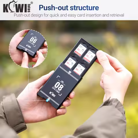 Pop-Up Design Aluminum Shockproof Memory Card Case For SD / Micro SD/ CF Express B / XQD, Double-Sid